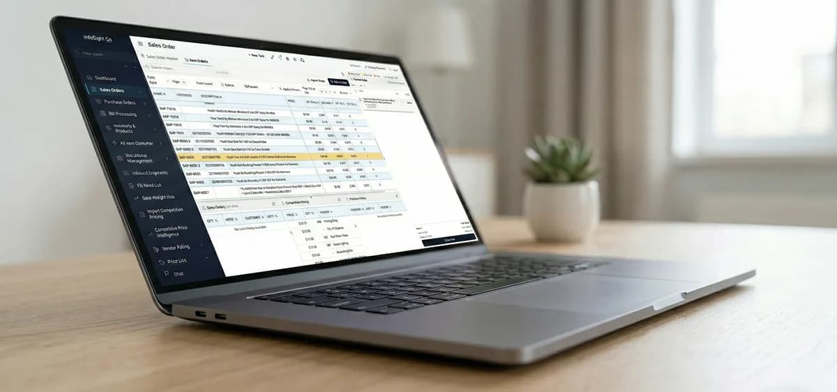 WMS dashboard interface showing order management on laptop
